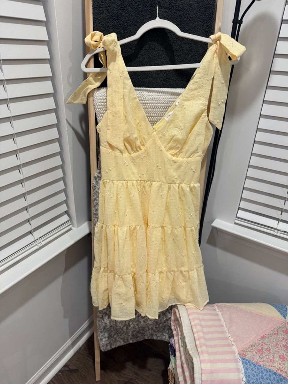 Yellow Tie-Shoulder Tiered Sundress altar’d state